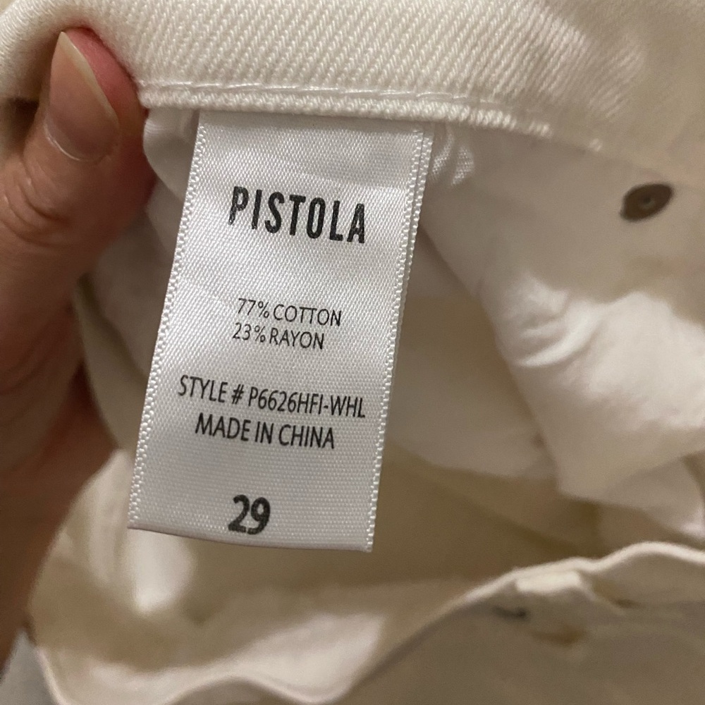 Pistola Presley High Rise Relaxed Roller in Eternal Destructed White Jeans 29 - Picture 4 of 4